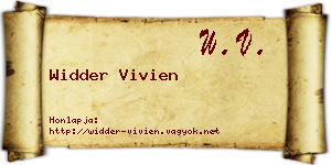 Widder Vivien névjegykártya